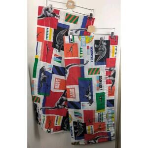 Vintage Jurassic Park Valance Window Toppers 84x17" Set Of 2 Valances